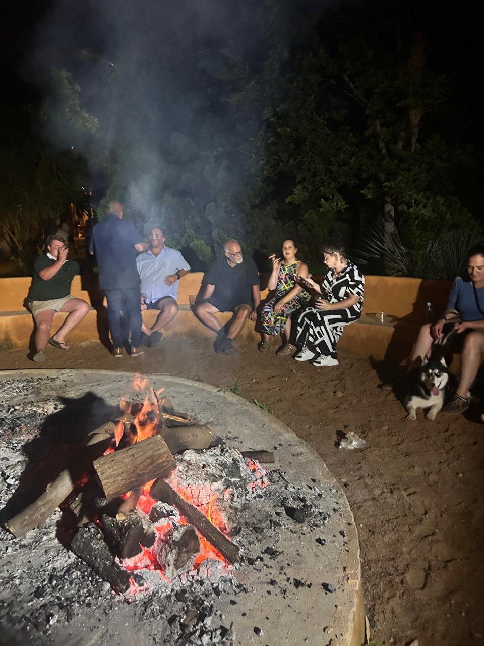 Guy selfie at bonfire