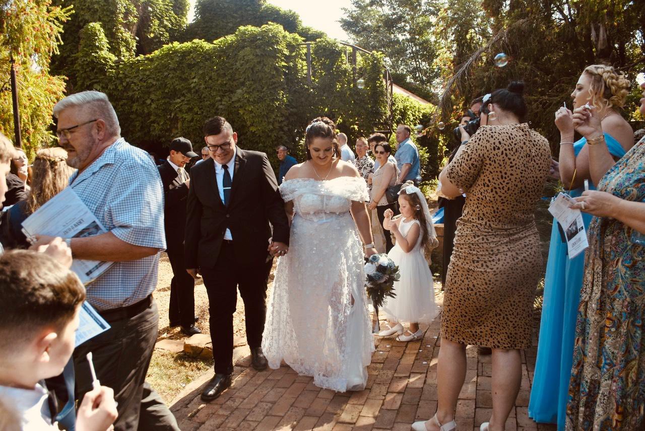 Outdoor wedding procession